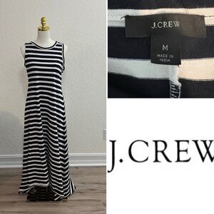 J. Crew Navy and White Striped Maxi Dress